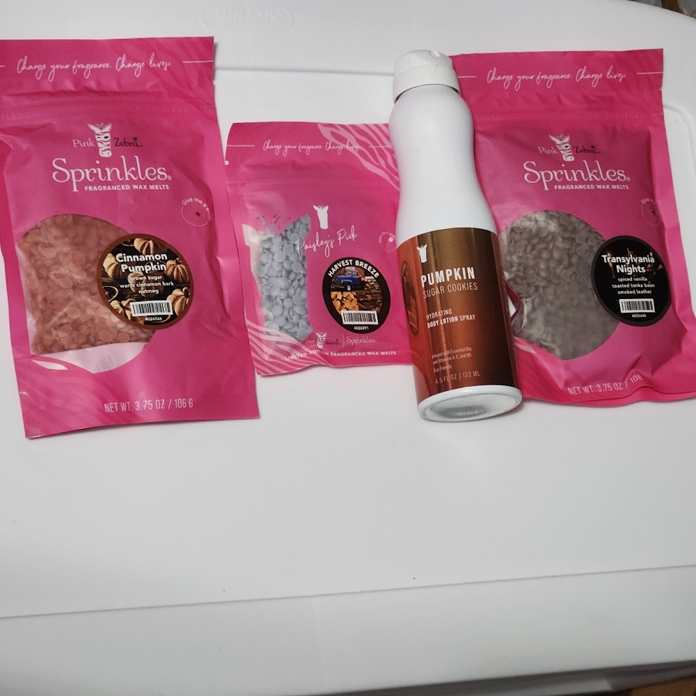 Pink Zebra Fragrance Set with Cinnamon Pumpkin and Pumpkin Sugar  Cookies